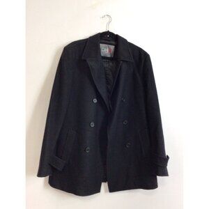 Classic Wool Pea Coat Jacket Mens Medium